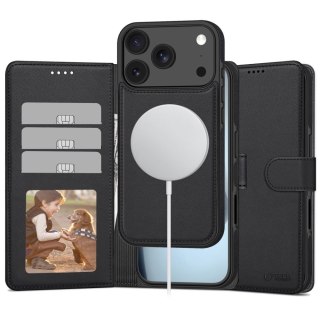 Etui pokrowiec z klapką miejscem na karty do iPhone 17 Pro Max MagSafe Wallet - czarny mat