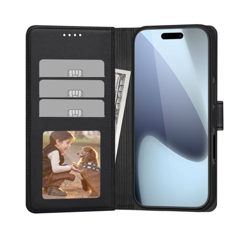 Etui pokrowiec z klapką miejscem na karty do iPhone 17 Pro Max MagSafe Wallet - czarny mat