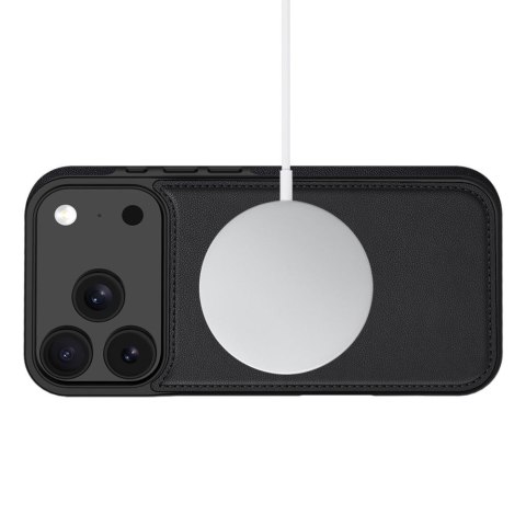 Etui pokrowiec z klapką miejscem na karty do iPhone 17 Pro Max MagSafe Wallet - czarny mat