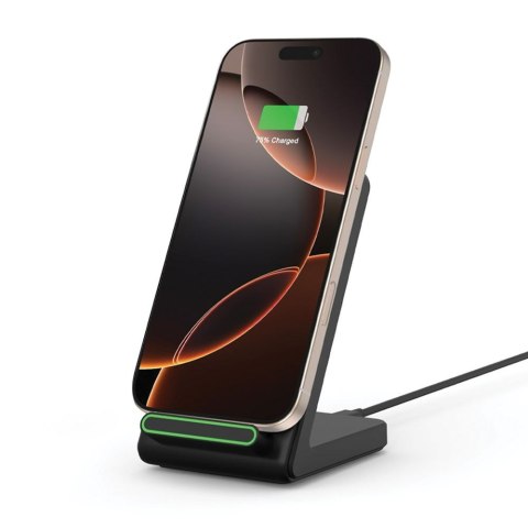 Ładowarka bezprzewodowa stojak do smartfona 15W - czarna