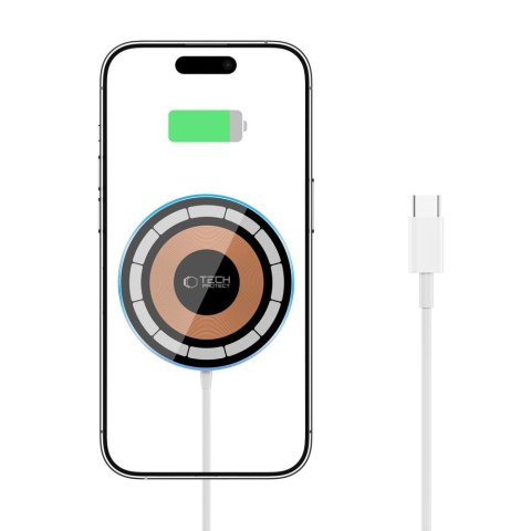 Ładowarka indukcyjna z kablem USB-C MagSafe - srebrna