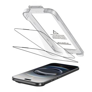 Szkło hartowane na iPhone 17 Air z aplikatorem Quick Set+ czarne - 2 szt.