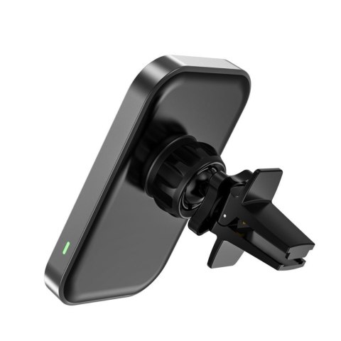 Uchwyt samochodowy magnetyczny na smartfona CW19 z ładowarką na kratkę MagSafe 15W - czarny