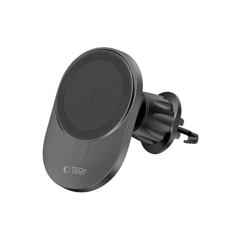 Uchwyt samochodowy z ładowarką do smartfona na kratkę nawiewu MagSafe 15W - czarny