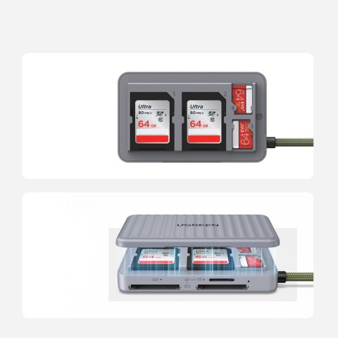 Czytnik kart pamięci SD microSD USB-C - szary