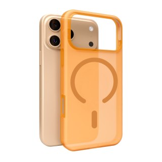 Etui silikonowe na iPhone 17 Pro Daylight Magsafe - półprzezroczyste pomarańczowe