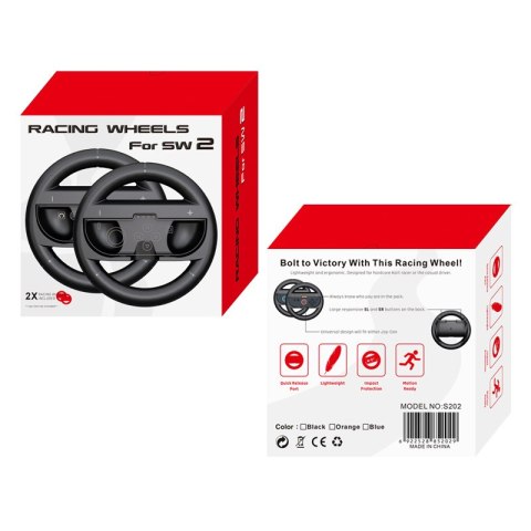 Kierownica wyścigowa do kontrolera Joy-Con Nintendo Switch 2 czarna - 2 szt.