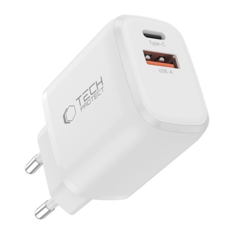 Ładowarka sieciowa USB-A USB-C z kablem USB-C iPhone Lightning NCA20 PD QC 20W - biała