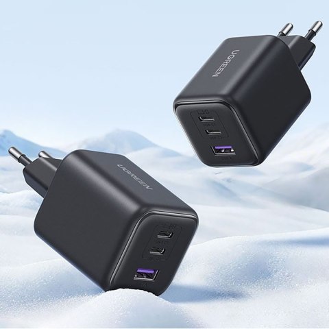 Ładowarka sieciowa USB-C USB-A GaN X527 45W - czarna