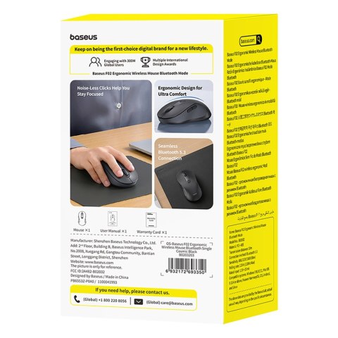 Mysz bezprzewodowa ergonomiczna Bluetooth F02 - czarna