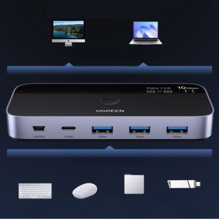 Przełącznik switch USB-C USB-A 10Gb/s - szary