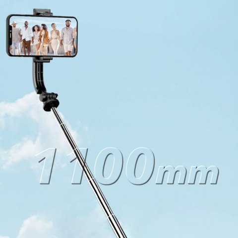 Selfie stick 4w1 statyw składany kijek do zdjęć z pilotem 110cm - czarny