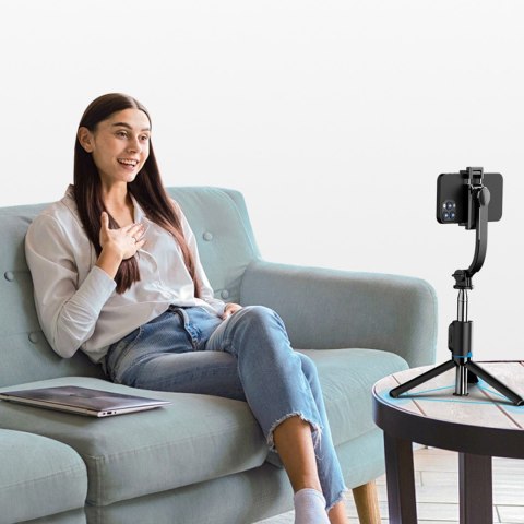 Selfie stick 4w1 statyw składany kijek do zdjęć z pilotem 110cm - czarny