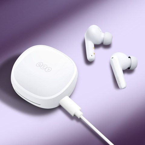 Słuchawki bezprzewodowe dokanałowe T13X ENC IPX5 Bluetooth - białe