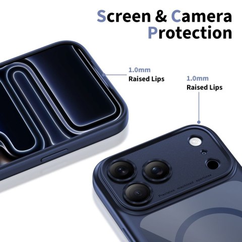 Etui pokrowiec case na iPhone 17 Pro Magpeak Magsafe CC - przezroczysto-granatowe