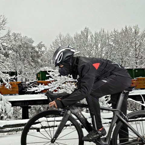 Kurtka sportowa wiatroszczelna rowerowa kolarska do -10C rozmiar L - czarna