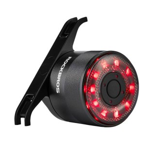 Lampka rowerowa tylna Q1 7 kolorów LED Strobe + kabel USB-C - USB-A - czarna