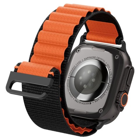 Pasek na zegarek Apple Watch 44 / 45 / 46 / 49 mm WBF1 - czarno-pomarańczowy