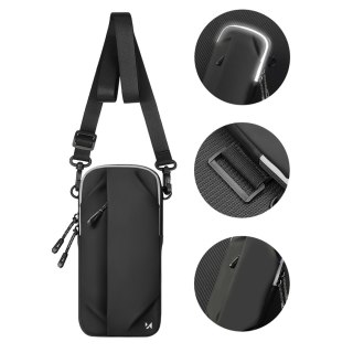 Saszetka armband opaska na ramię na telefon do biegania - czarna