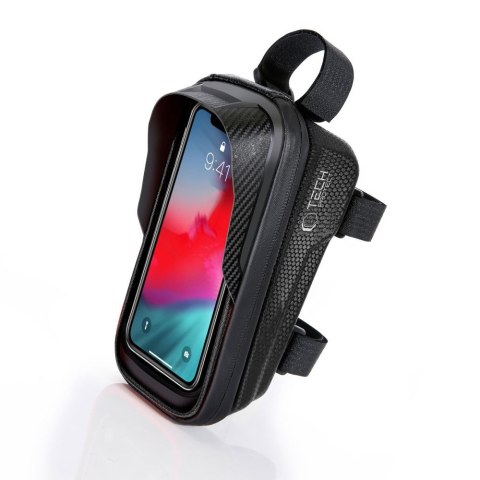 Torba rowerowa na ramę z miejscem na telefon 1l - czarna