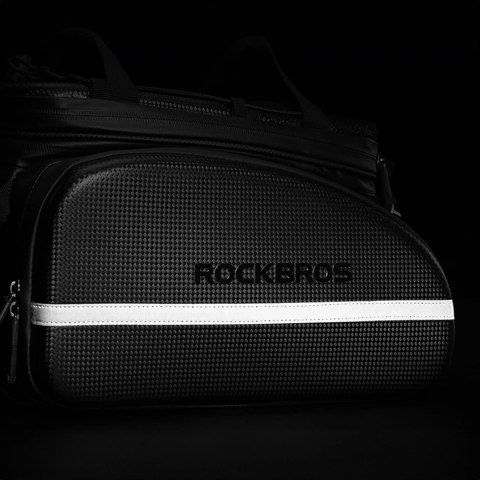 Torba rowerowa z rozkładanymi kieszeniami na bagażnik 35 l - czarna
