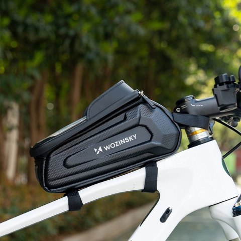 Torba sakwa rowerowa na ramę pancerna z kieszonką na telefon 1.7 l - czarna