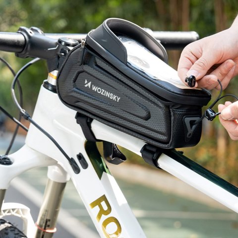 Torba sakwa rowerowa na ramę pancerna z kieszonką na telefon 1.7 l - czarna