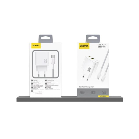 Ładowarka sieciowa A27 MaxC USB-C USB-A GaN 35W - biała