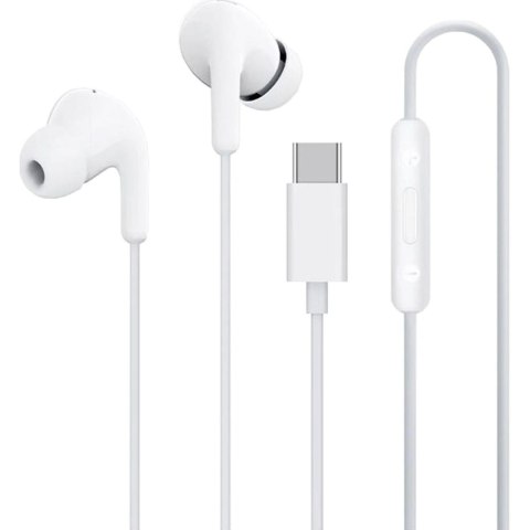 Słuchawki przewodowe douszne z pilotem Xiaomi BHR8931GL USB-C - białe