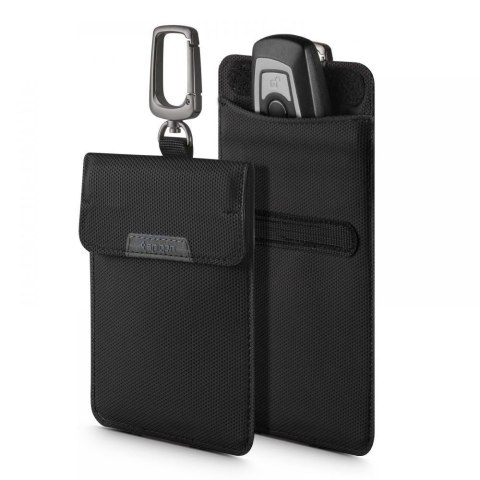 Antykradzieżowe etui na kluczyki blokujące sygnał Keyless RFID - czarne