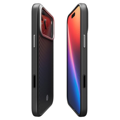 Etui ochronne case na iPhone 17 Pro Max Enzo Aramid T MagSafe - czarno-srebrne