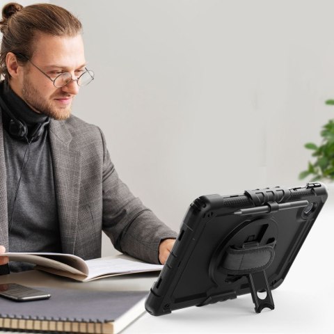Etui z podstawką uchwytem smyczą na Lenovo Tab M11'' 11.0 TB-330 Solid360 - czarne