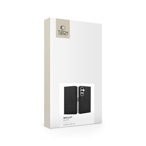 Etui zamykane z ekoskóry na Samsung Galaxy S25 FE Wallet - czarne