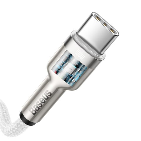 Kabel przewód USB-C - USB-C Series Metal Data PD QC SCP 100W 5A 1m - biały