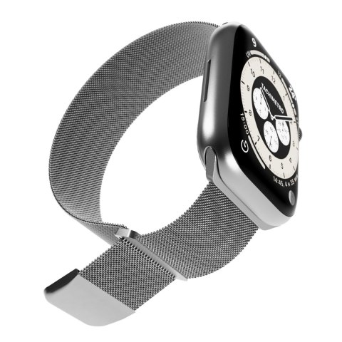 Pasek ze stali nierdzewnej do zegarka Apple Watch 38 40 41 mm Milanese - srebrny