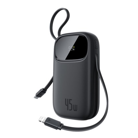 Powerbank 20000mAh 45W z wyświetlaczem kablami USB-C Lightning EnerFill FC31 - czarny