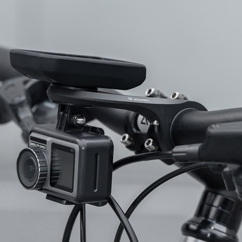 Uchwyt rowerowy na licznik Garmin kamerkę lampkę - czarny