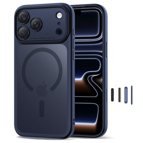 Etui pokrowiec na iPhone 17 Pro Max Magpeak Magsafe CC - granatowy mat