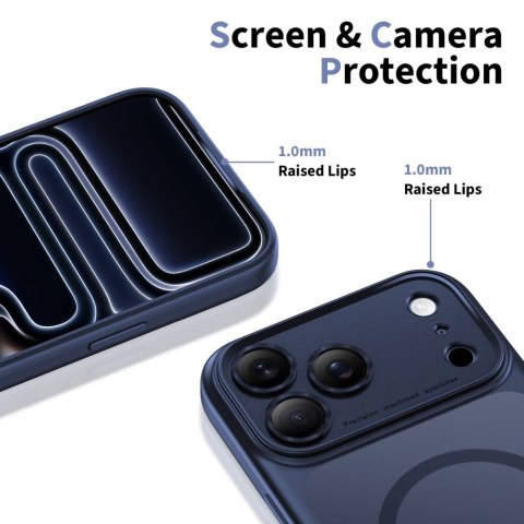 Etui pokrowiec na iPhone 17 Pro Magpeak Magsafe CC - granatowy mat