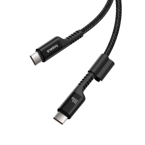 Kabel przewód spiralny USB-C Fish-Eye 100W 1m - czarny