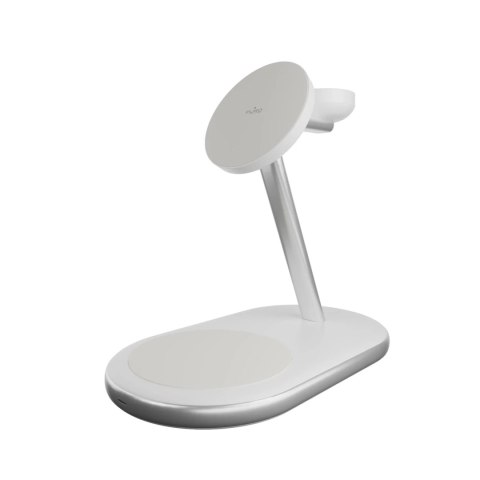 Ładowarka bezprzewodowa 3w1 do telefonu smartwatcha słuchawek Qi2 MagSafe - biała