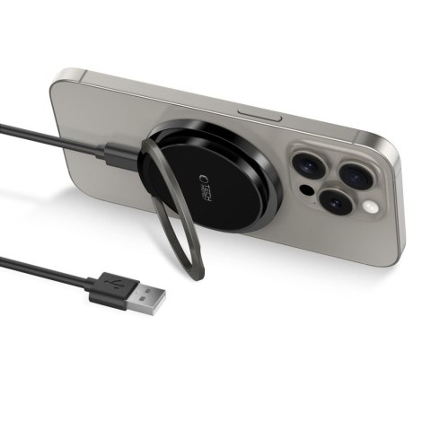 Ładowarka indukcyjna z podstawką kablem USB-A - USB-C MagSafe - czarna