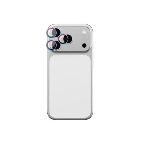 Szkło na aparat do iPhone 17 Pro / Pro Max z tęczową ramką aluminiową Lens Glass