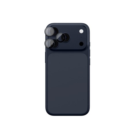 Szkło na aparat na iPhone 17 Pro / Pro Max Sapphire z niebieską ramką