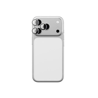 Szkło na aparat na iPhone 17 Pro / Pro Max Sapphire ze srebrną ramką