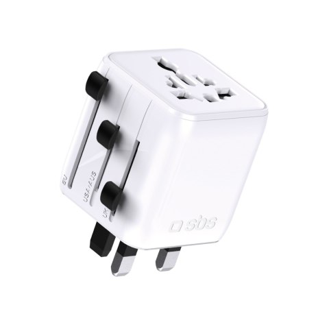 Adapter podróżny przejściówka do gniazdek EU UK US AUS - biały