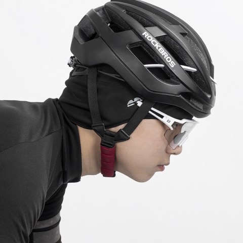 Czapka rowerowa zimowa pod kask z otworami na okulary - szara