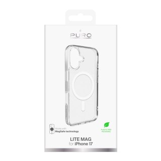Etui pokrowiec case na iPhone 17 Lite Mag MagSafe - przezroczyste biały pierścień