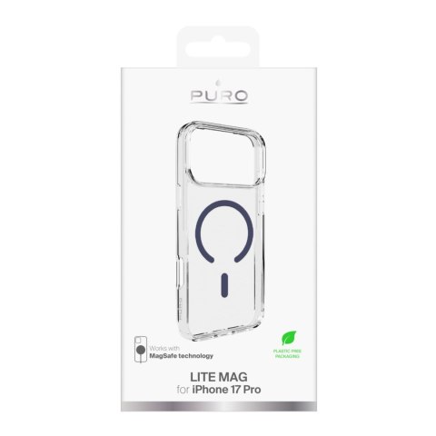 Etui pokrowiec case na iPhone 17 Pro Lite Mag MagSafe - przezroczyste niebieski pierścień
