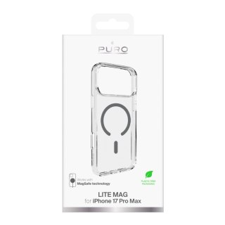 Etui pokrowiec case na iPhone 17 Pro Max Lite Mag MagSafe - przezroczyste szary pierścień
